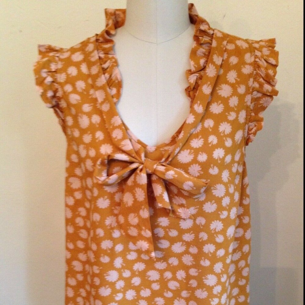 Anthropologie Odille Tie Neck Blouse Size 4